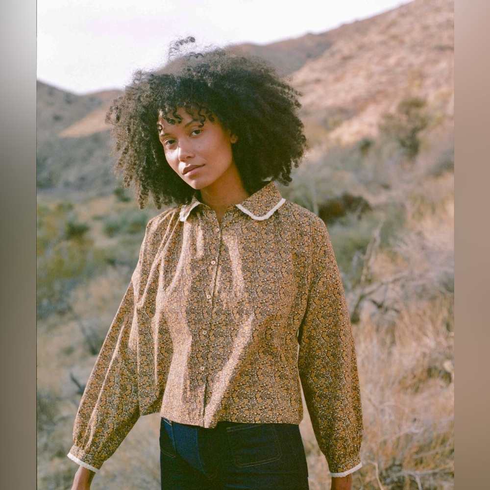 Christy Dawn Sadie Blouse in Golden Blooming Vine Size Large